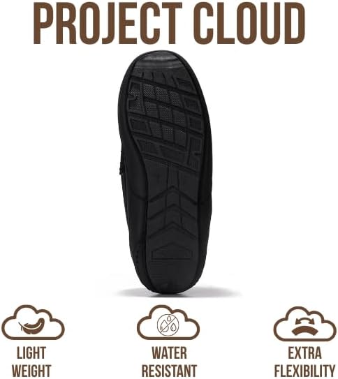 Мужские тапочки Project Cloud из 100 натуральной кожи с стелькой из пены с эффектом памяти - нескользящие и легкие тапочки для дома и улицы для мужчин (Oswin), черный — фото 4