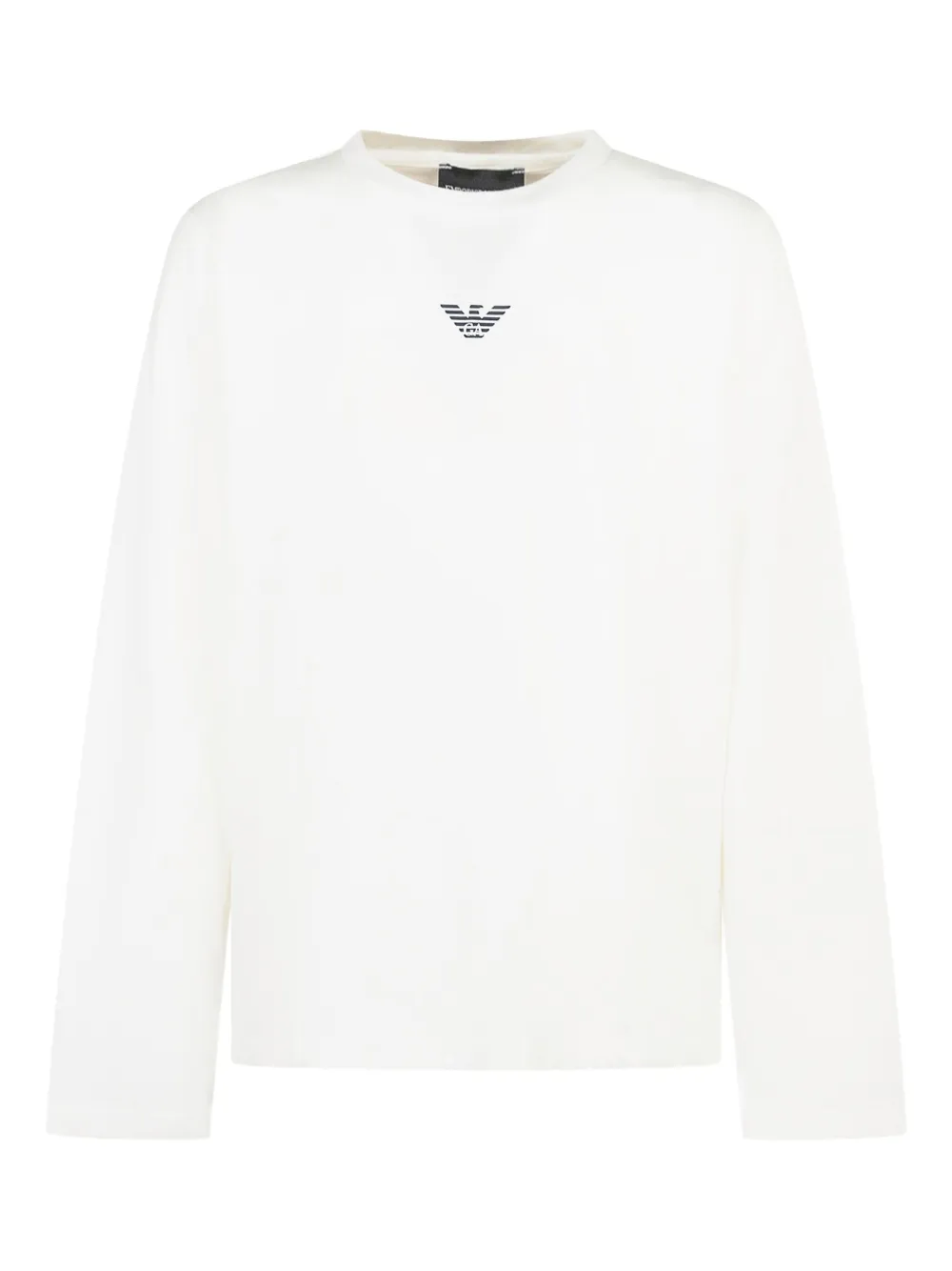 

Хлопковая футболка с принтом логотипа Emporio Armani Kids, белый