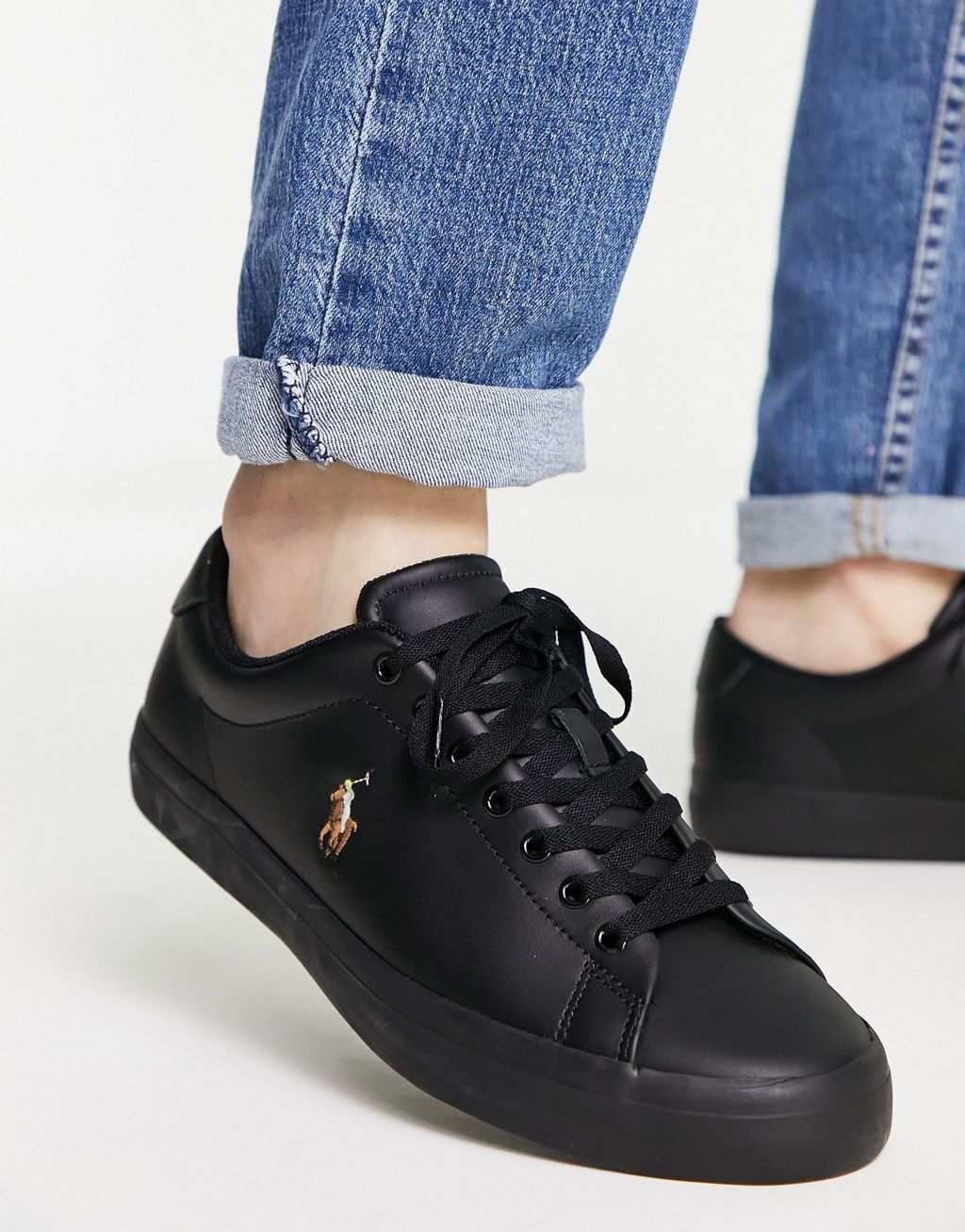 

Черные кожаные кроссовки Polo Ralph Lauren Longwood с логотипом в виде пони, Черный, Черные кожаные кроссовки Polo Ralph Lauren Longwood с логотипом в виде пони