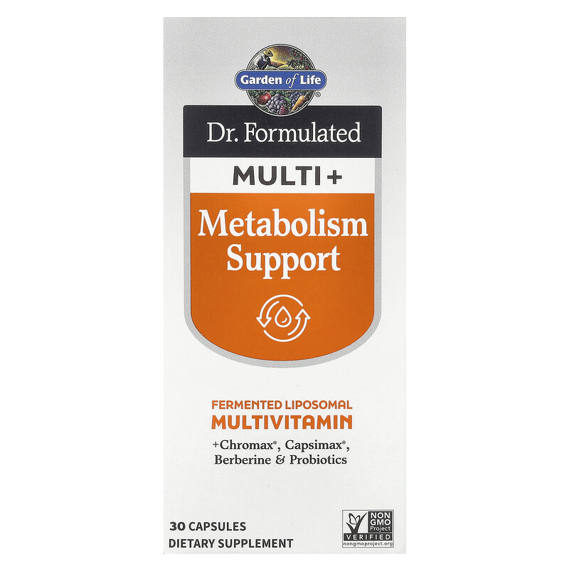 

Garden of Life, Компания Dr. Formated Multi +, поддержка метаболизма, 30 капсул