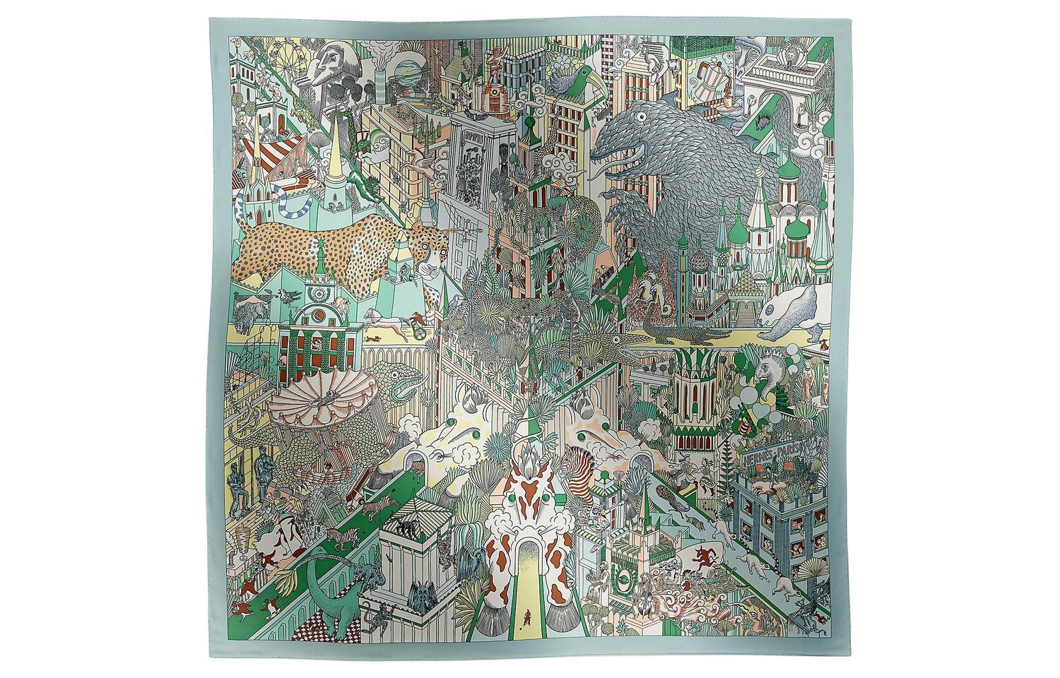 

HERMES Шёлковый шарф женский зелёный, Green