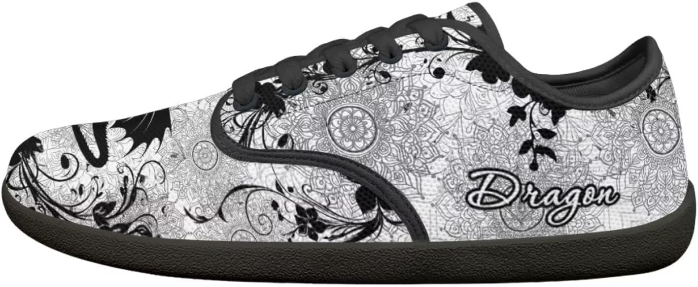 

Мужские кроссовки для ходьбы с широкой пяткой, с нулевым перепадом подошвы, дышащие сетчатые босоножки для мужчин и женщин Pointodoor, Dragon Boho Mandala