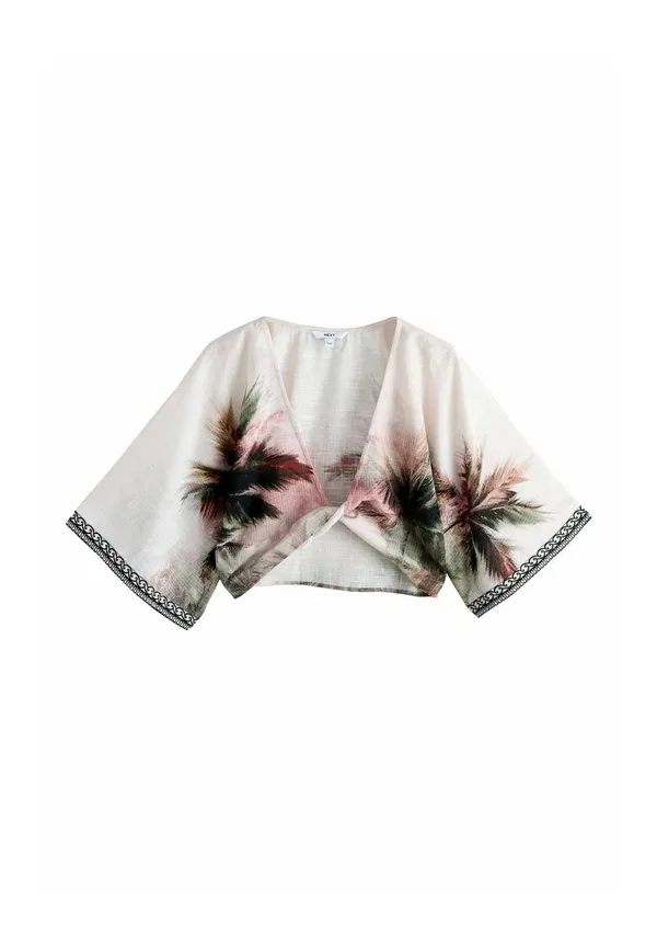 Аксессуар для пляжа Twist front cover up Next, black/white palm border print, черно-белый принт с пальмами