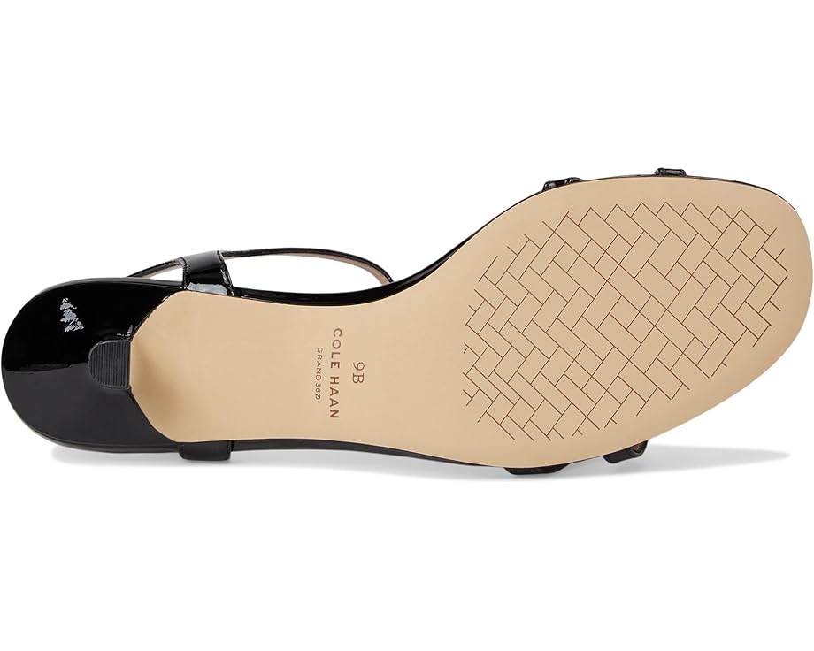 Туфли Cole Haan Leni Kitten Heel Strappy Sandals 40mm, цвет Black Patent Leather — фото 3