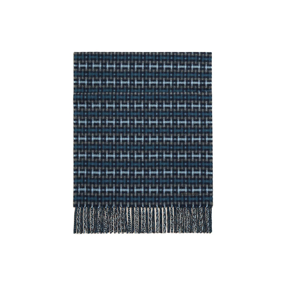 

HERMES Кашемировый вязаный шарф мраморно-голубой мужской, Marble Blue