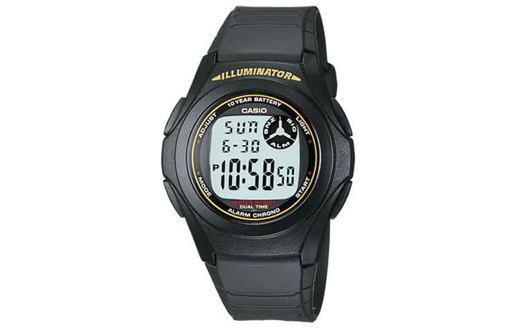 

Мужские молодежные черные часы F-200W-9A CASIO