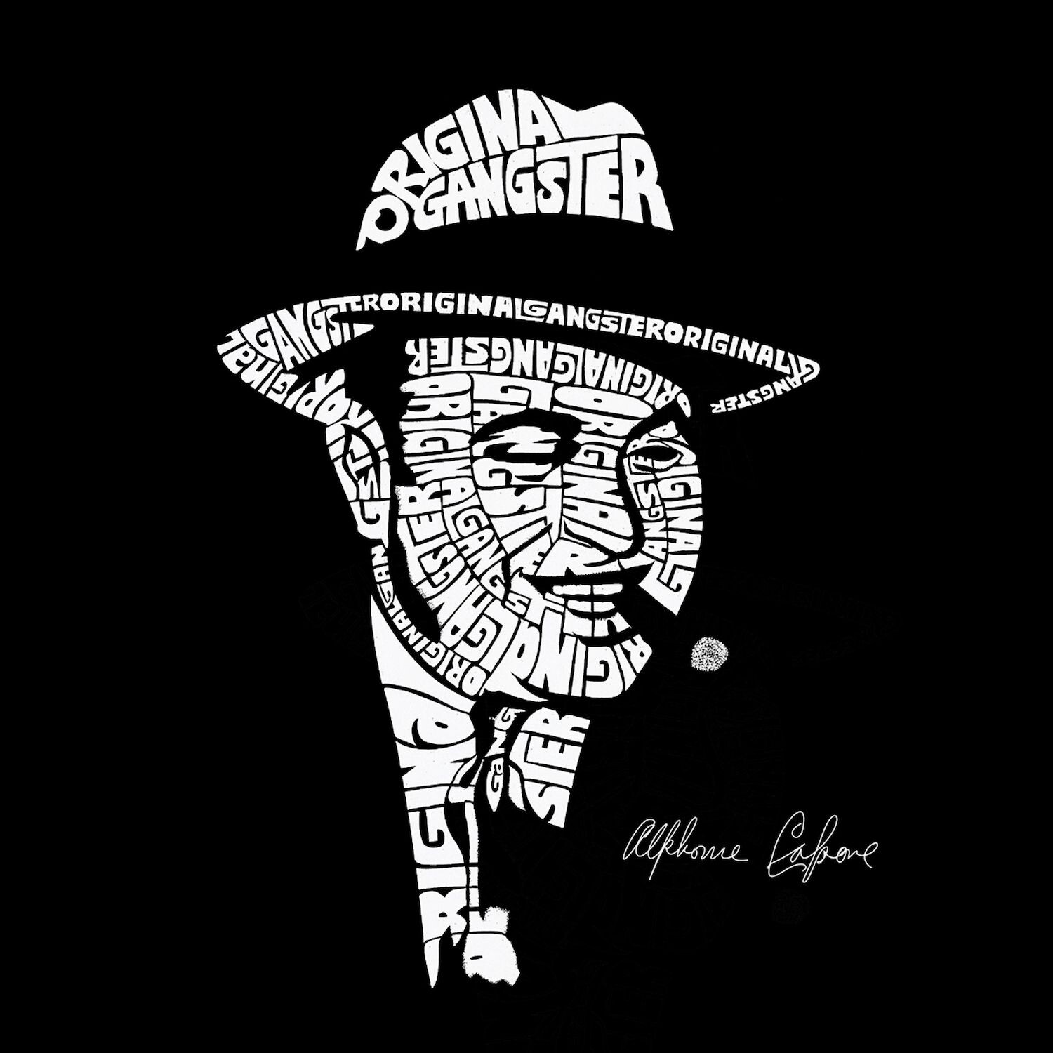 

Al Capone Original Gangster - мужская футболка с надписью Word Art LA Pop Art, серый