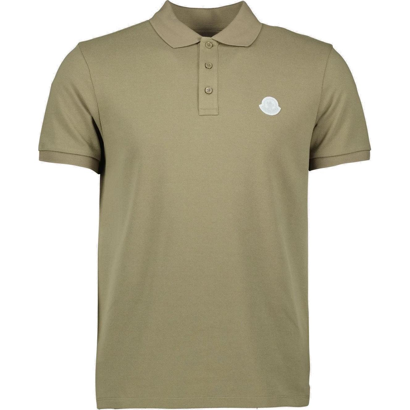 

Поло с коротким рукавом и нашивкой с логотипом Moncler, серо-зеленый