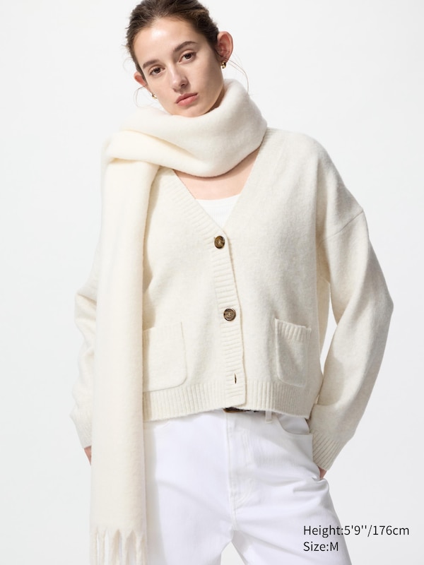 

Короткий кардиган Soufflé Uniqlo, 01 off white