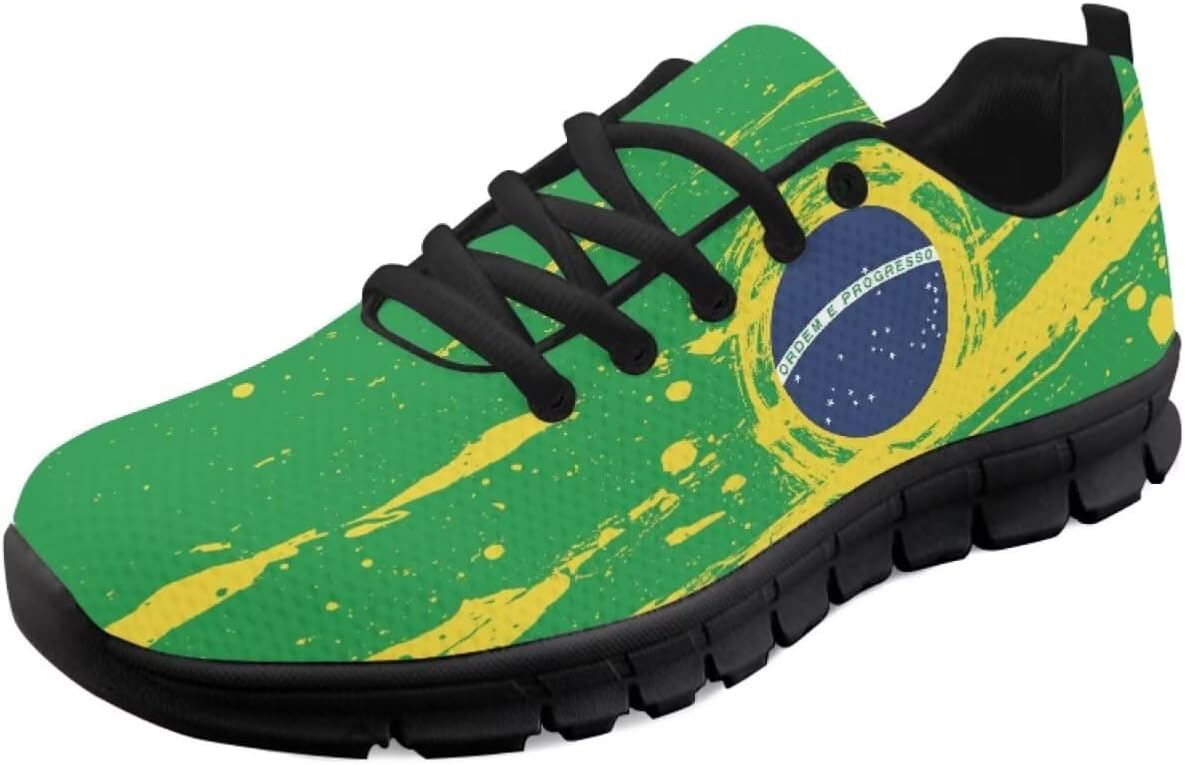

Кроссовки с американским флагом для женщин, беговые и теннисные обувь, легкие спортивные трейловые кроссовки, мужские кроссовки ко Дню независимости США Getelinseng, Brazil Flag