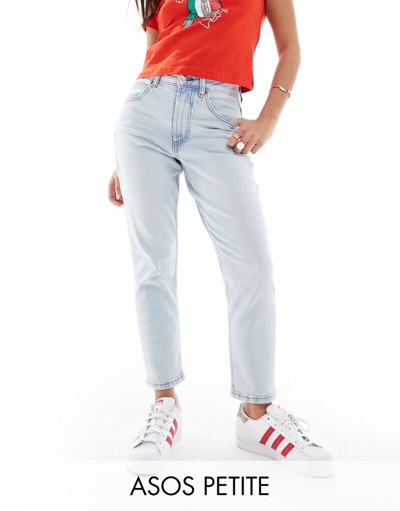 

Голубые узкие джинсы Mom ASOS DESIGN Petite