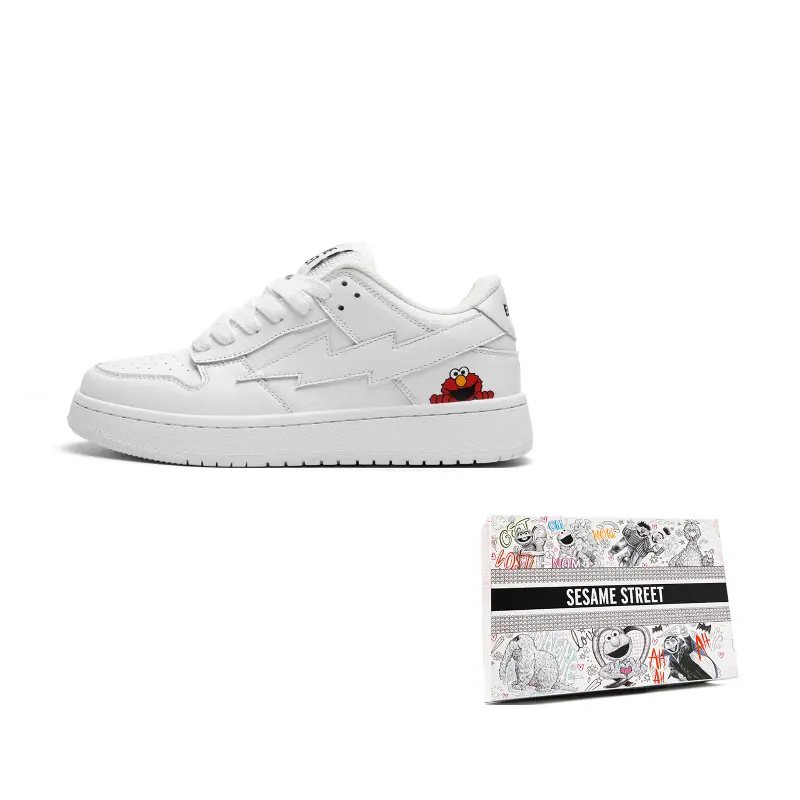 

SESAME STREET Теплые противоскользящие и износостойкие легкие низкие скейтерские кроссовки унисекс - белый классик, цвет White Classic