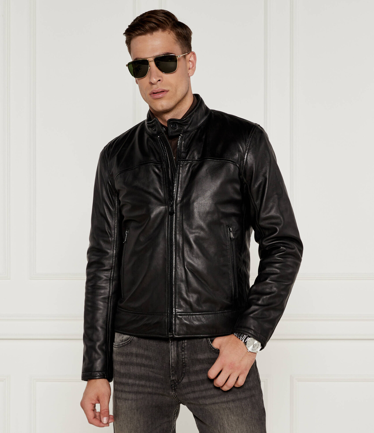 

Кожаная куртка Joop! Jeans Cleary, черный