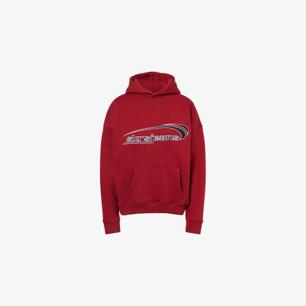 

Оверсайз худи из хлопкового джерси с вышитым текстом Sisters & Seekers, цвет alert