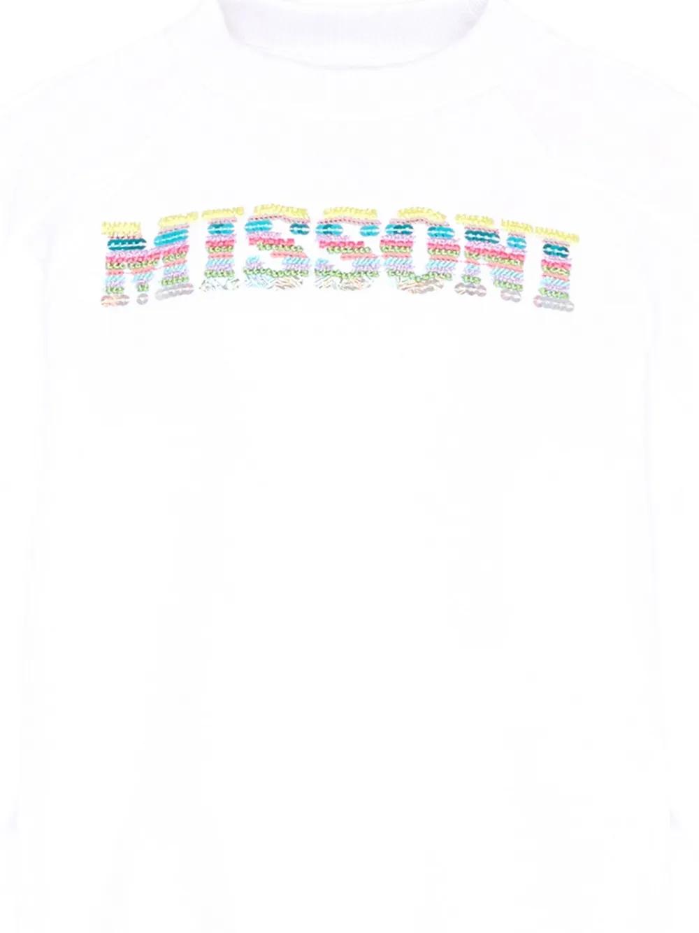 Свитшот с логотипом и круглым вырезом Missoni Kids, белый — фото 3