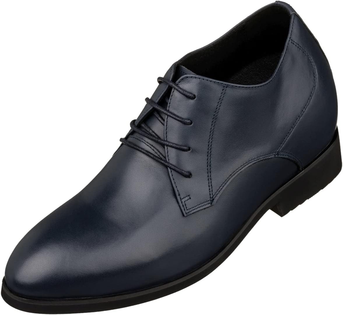 

Мужские невидимые обувные вставки для увеличения роста TOTO - коричневые кожаные ботинки на шнуровке с острым носком - прибавка в росте 9 см - модель K8009 - размер 12 D(M) US