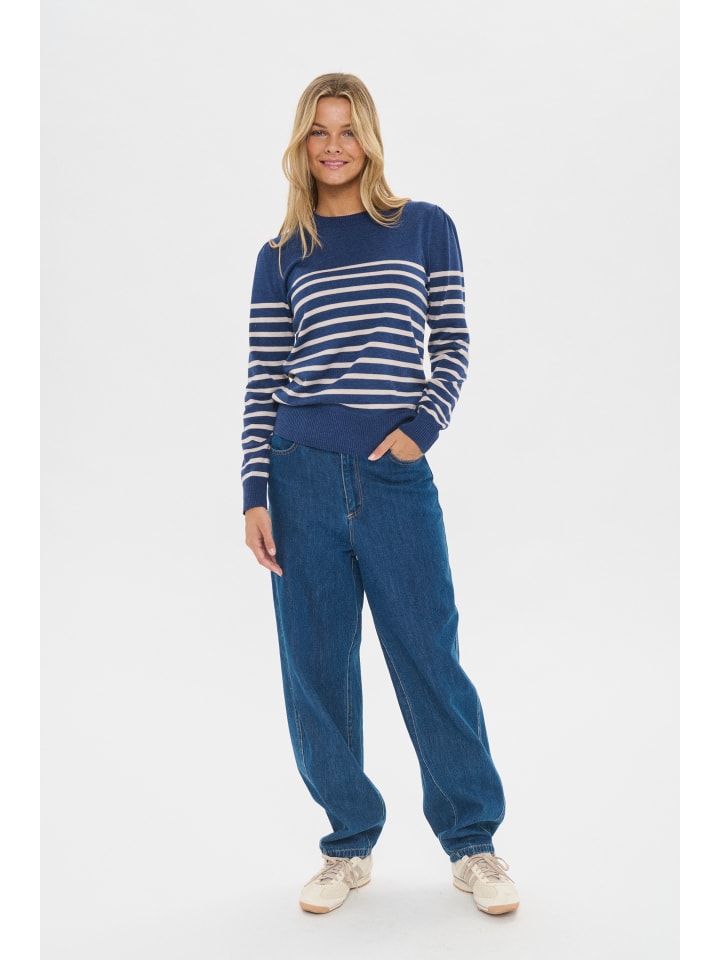 

SAINT TROPEZ Вязаный свитер MilaSZ прямого кроя, цвет Pageant Gray Morn Stripe