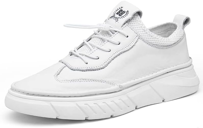 

Мужские кожаные кроссовки ELSHTIDE с шнуровкой и плюшевой подкладкой, низкие, зимние, повседневные, удобные, мягкие, нескользящие, для бега, работы и вождения, белый