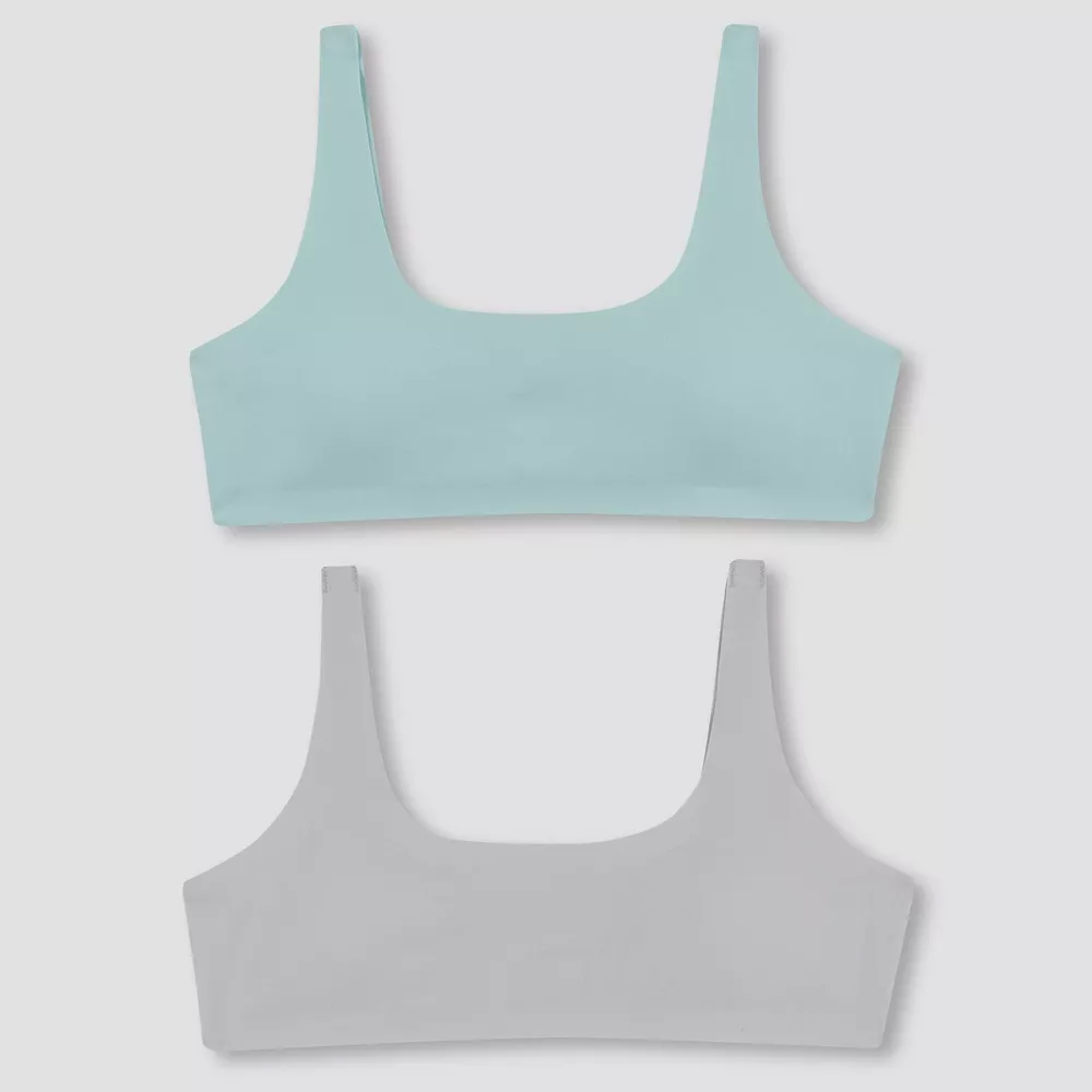 

Бюстгальтер Hanes Girls' 2pk Bonded Comfort, цвет Mint Green/Light Gray