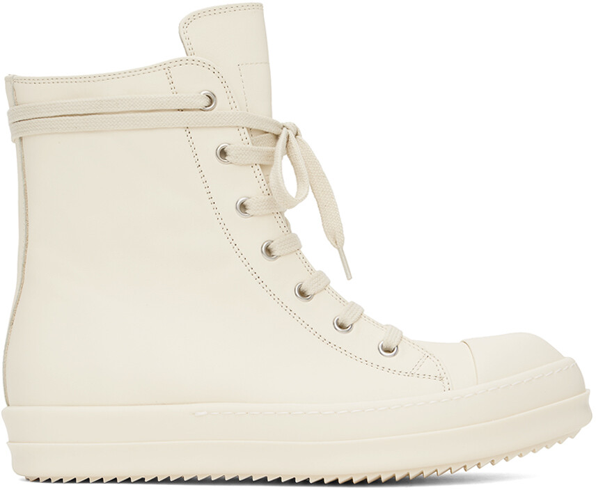 

Кремового цвета высокие кеды Rick Owens