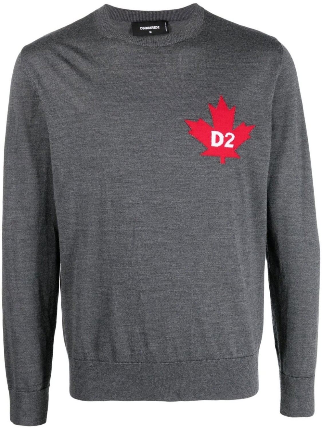 

Dsquared2 maple leaf-motif jumper, серый
