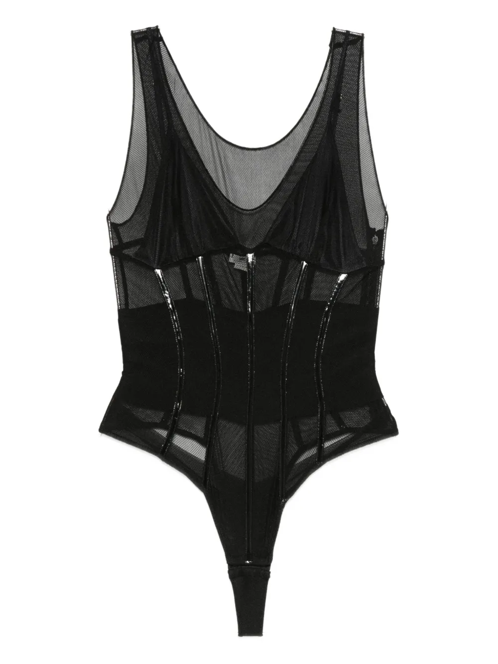 

Боди с сетчатыми панелями Elisabetta Franchi, черный