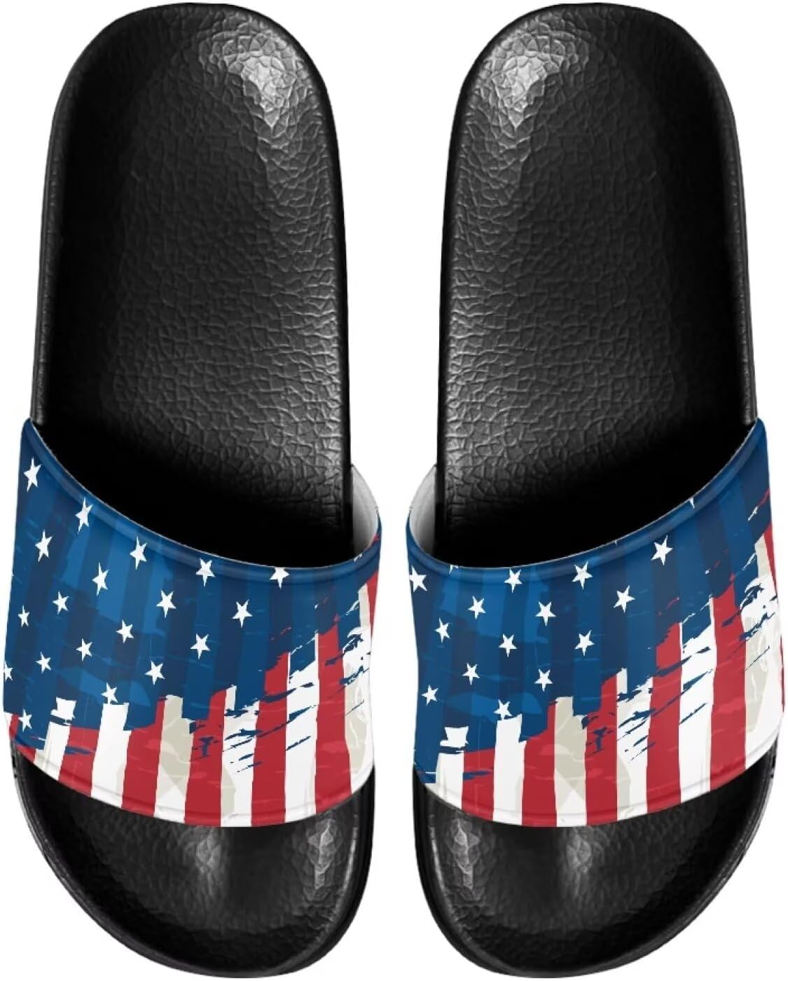 

Мужские шлепанцы для душа Kathyboom, нескользящие, с открытым носком, удобные, на плоской подошве, домашние тапочки, Flag Print