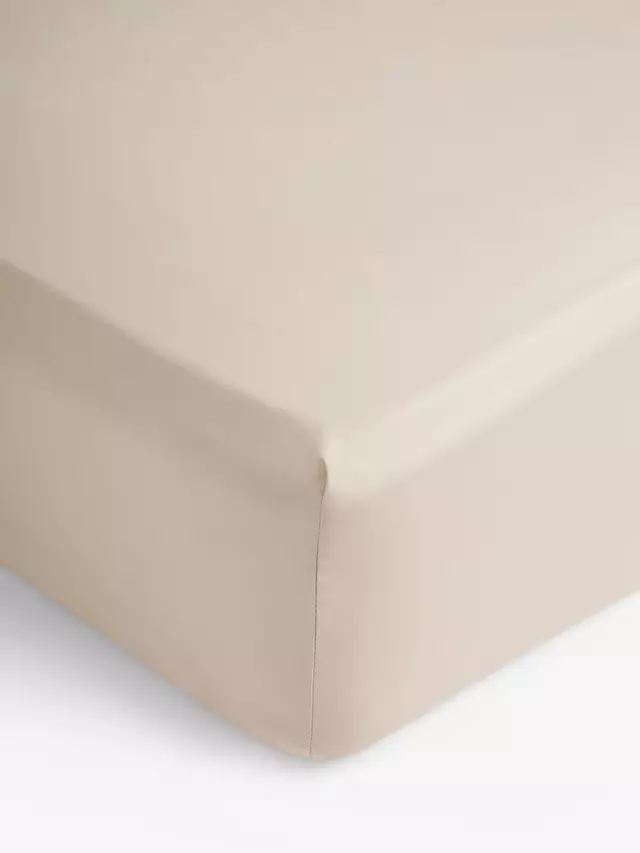 

Простыня на резинке John Lewis Easy Care Organic Cotton 200 Thread Count Count Deep, цвет almond