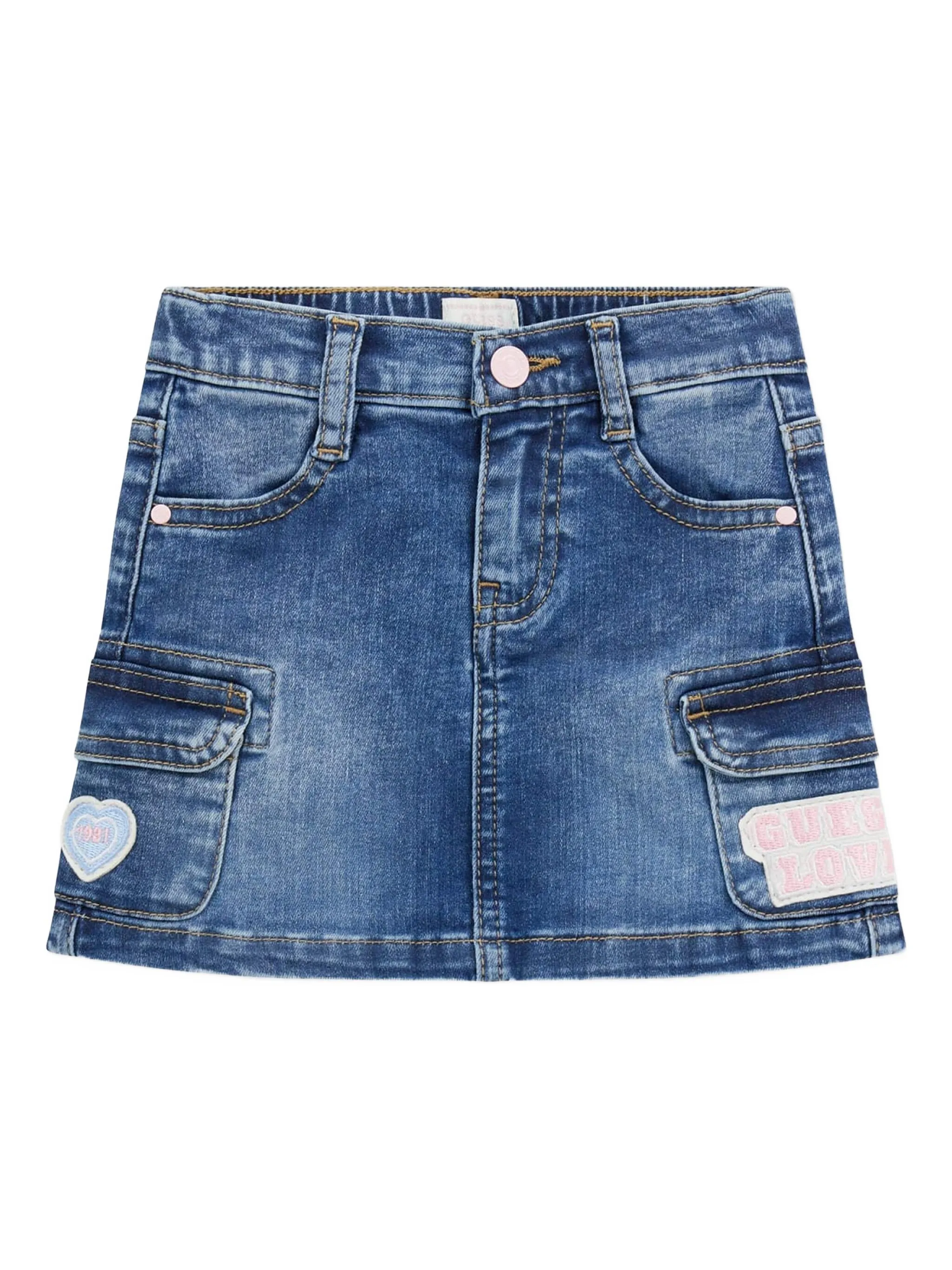 

Джинсовая юбка с нашивкой Guess Kids, синий