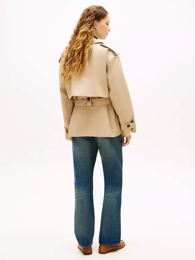 Водоотталкивающая короткая куртка-тренч, бежевая Tommy Hilfiger — фото 3