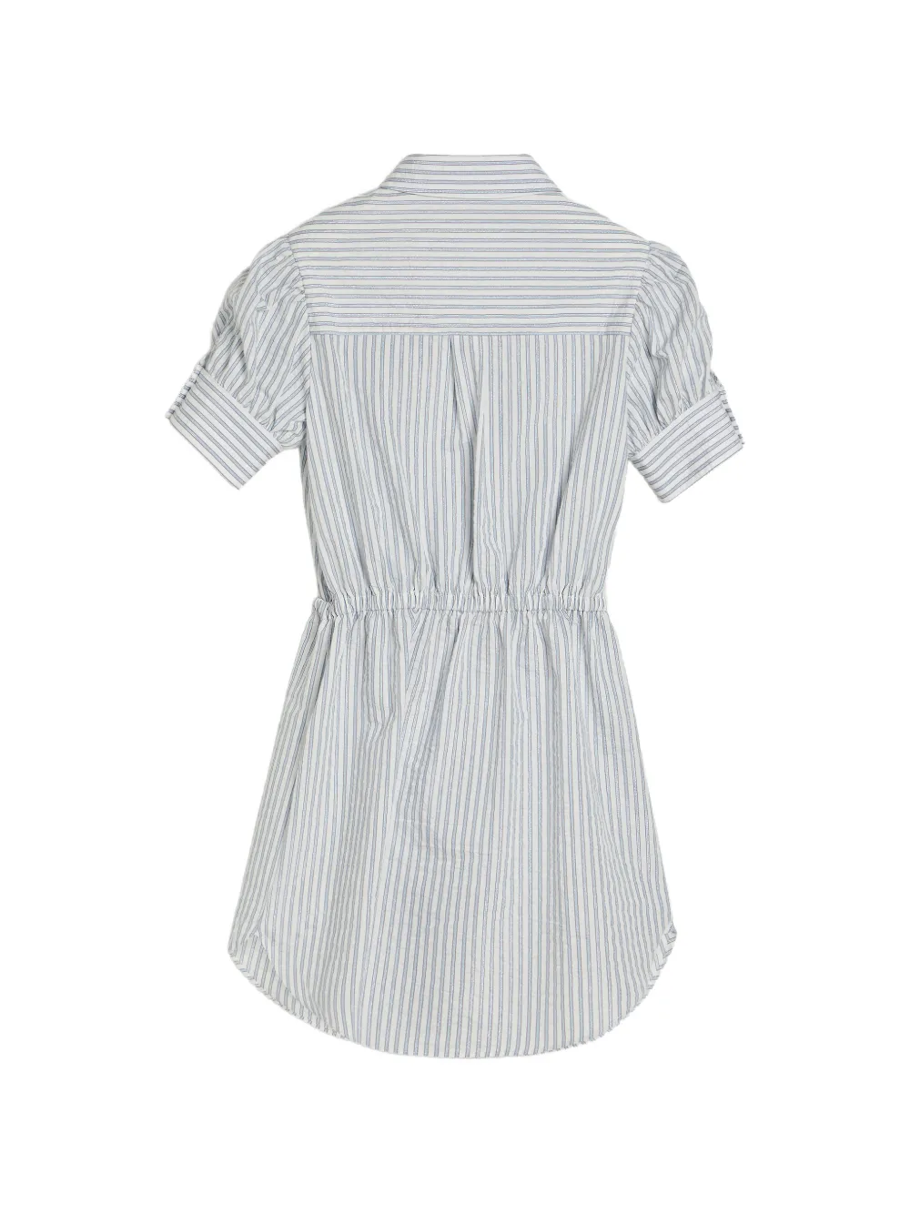 Платье в полоску с отделкой Monili Brunello Cucinelli Kids, белый — фото 2