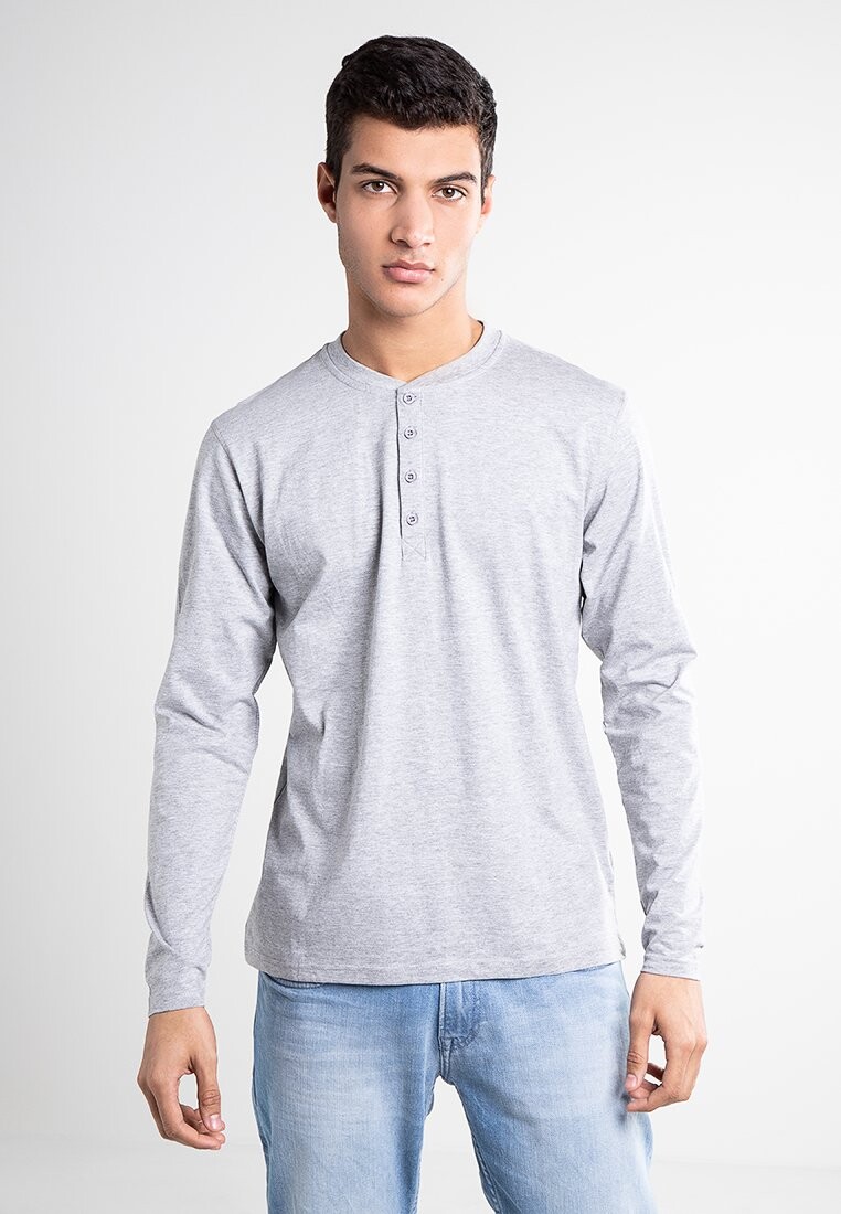 

Футболка с длинным рукавом Henley Urban Classics, цвет grey