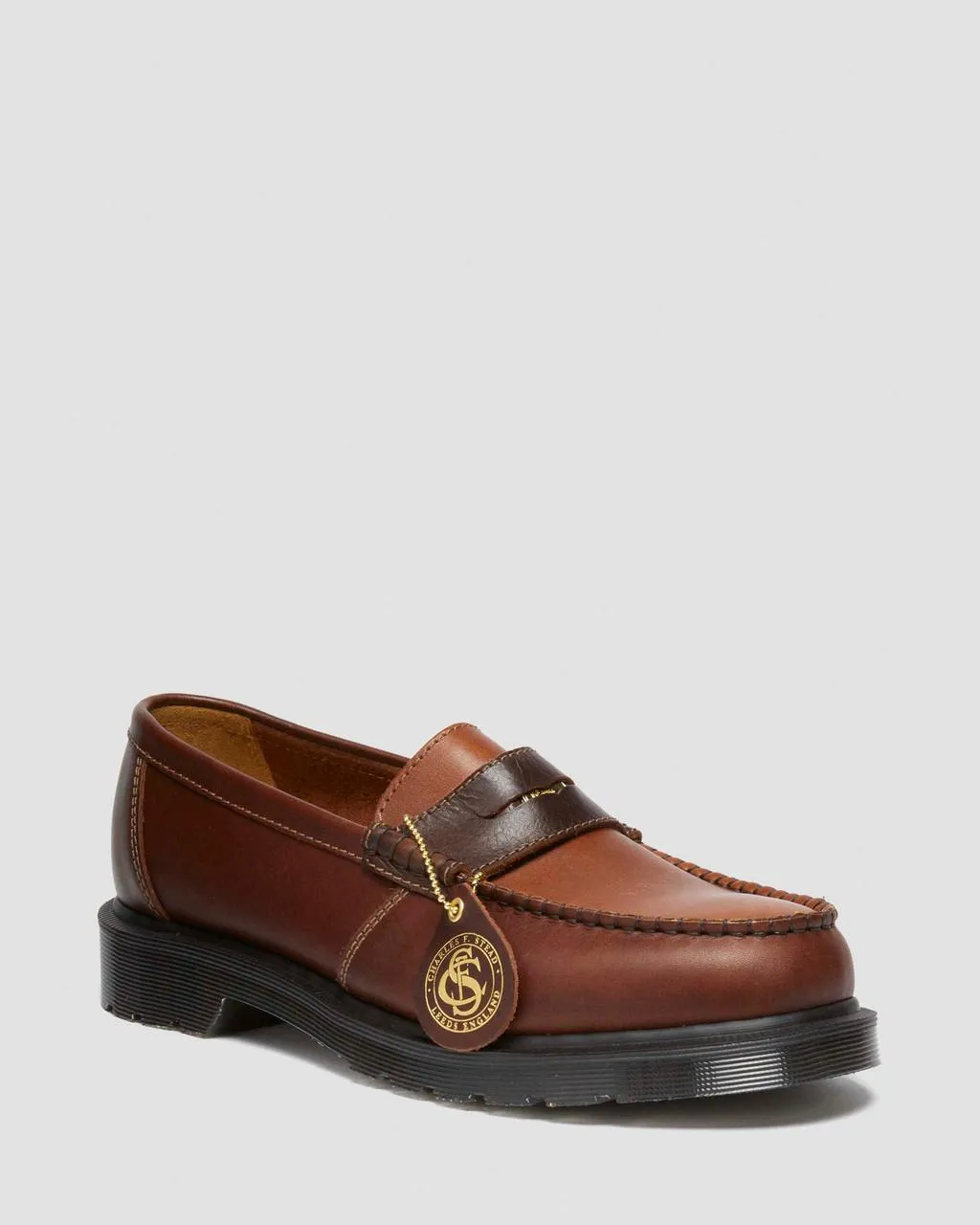 Кожаные лоферы Dr. Martens Penton, коричневый+янтарный
