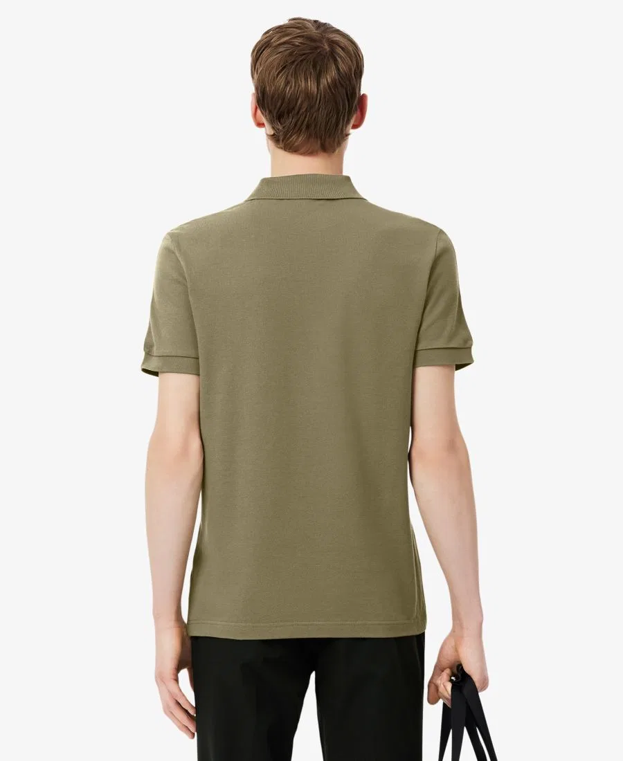 Рубашка-поло Lacoste мужская, стандартный крой, короткий рукав, хаки — фото 4