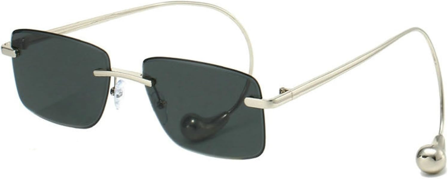 

Серьги-кольца в стиле ретро без оправы, прямоугольные, солнцезащитные очки для женщин и мужчин, тонированные линзы, золотистая металлическая оправа, винтажные квадратные очки willochra, C2