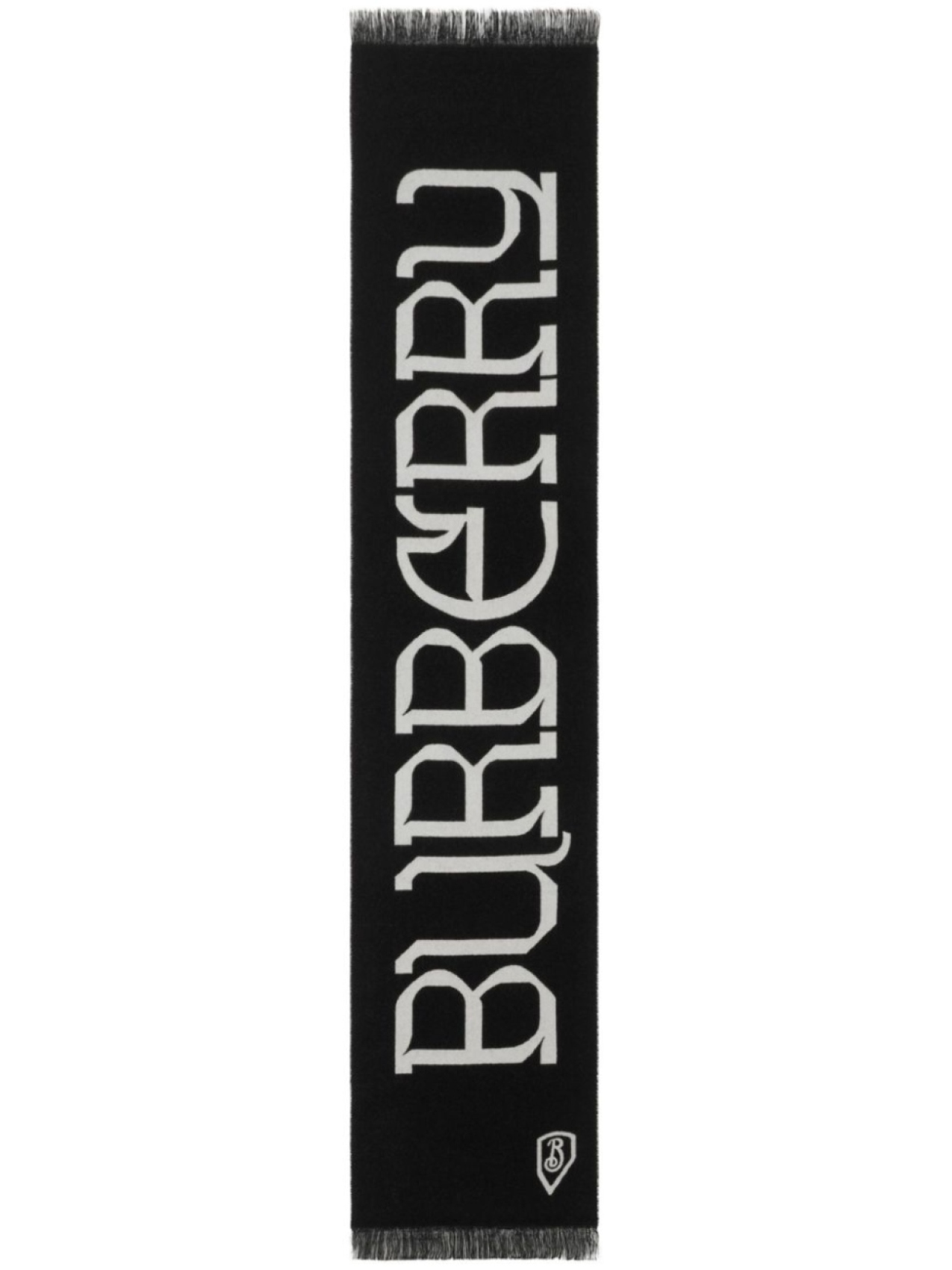 

Шарф из шерсти с интарсией и логотипом Burberry, черный