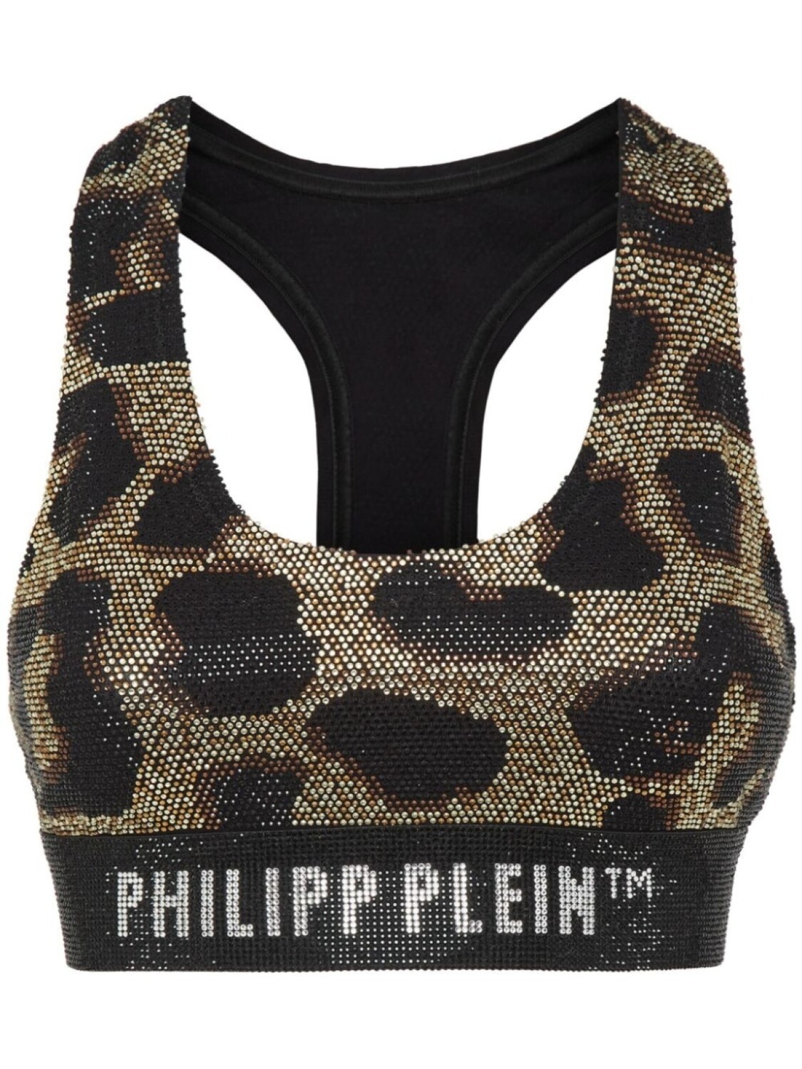 

Philipp Plein укороченный топ с леопардовым принтом, черный