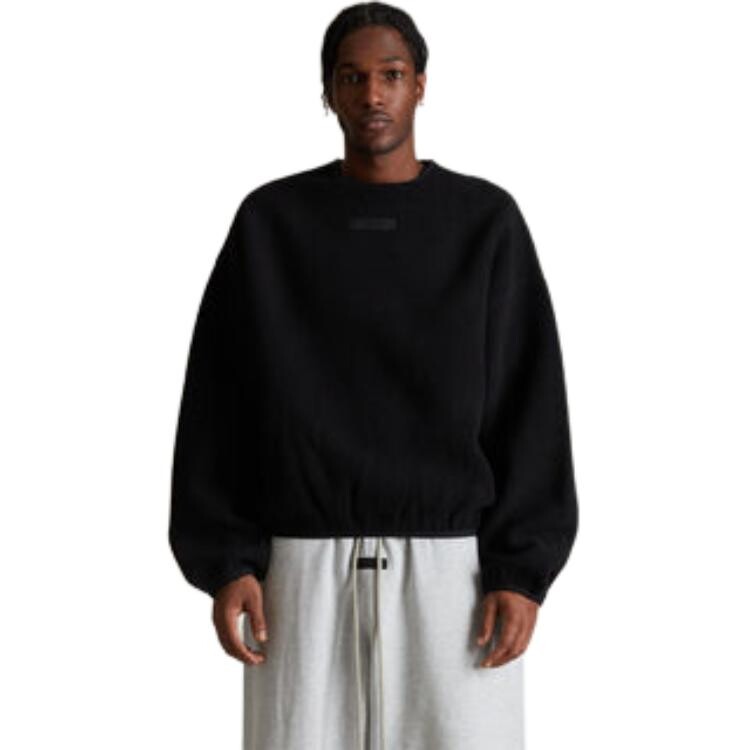 Джемпер из флиса с аппликацией логотипа Fear Of God Essentials, черный — фото 3