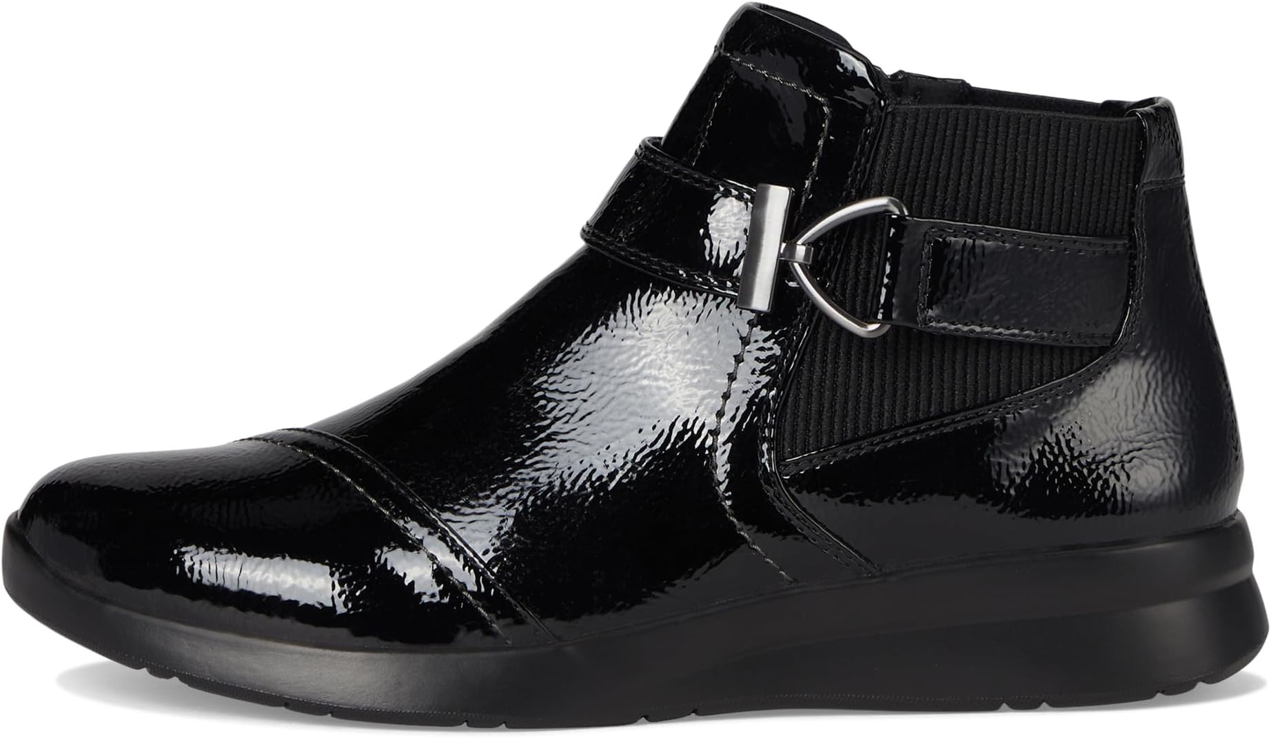 Ботинки женские Clarks Ellowyn Strap лакированные с пряжкой, черный — фото 4