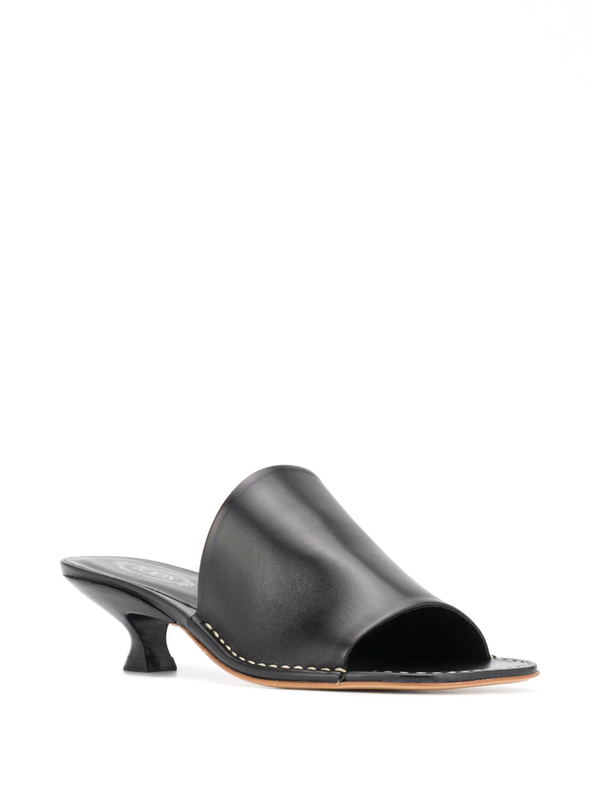 Мюли с контрастной строчкой Tod'S, черный — фото 2