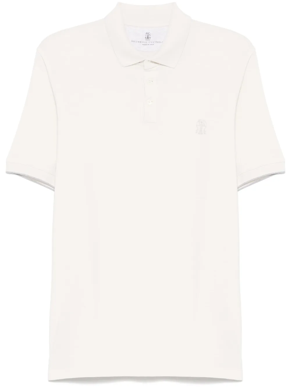 

Рубашка поло с логотипом Brunello Cucinelli, нейтральный