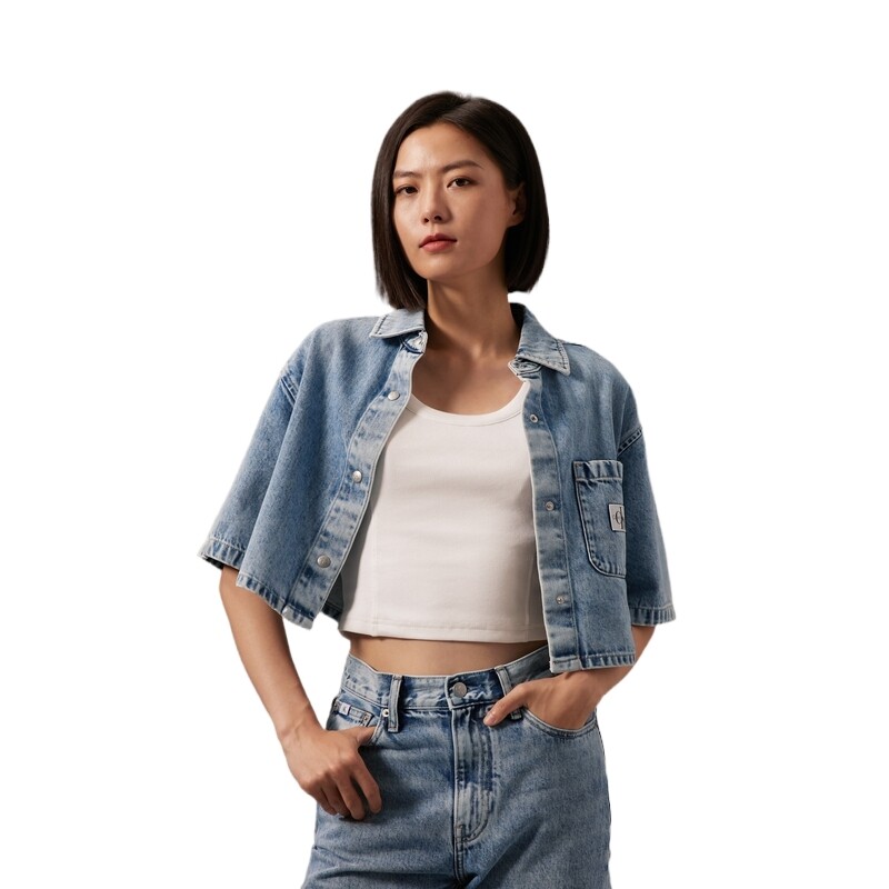 Женская рубашка Calvin Klein, цвет 1AA - Denim Light Blue — фото 2