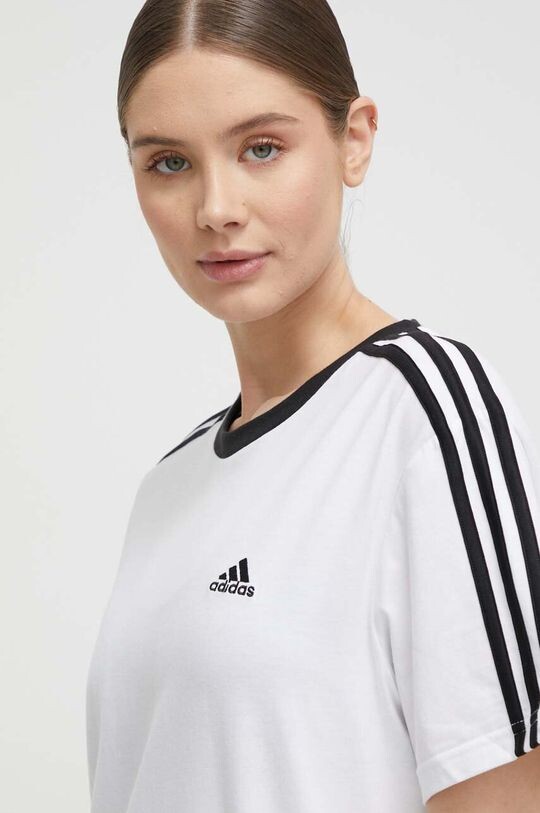 Хлопковая футболка Essentials adidas, белый — фото 4