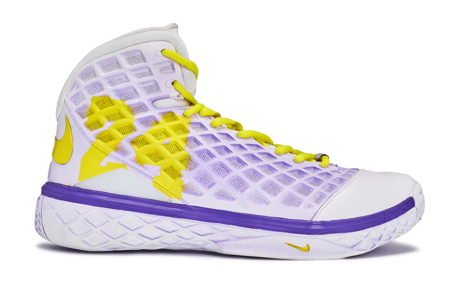 Кроссовки Zoom Kobe 3 811 Manufacturing, Mamba Heritage Cushioning High top Vintage Basketball Shoes Unisex Nike, белый желтый фиолетовый — фото 3