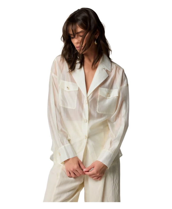 

Элегантная прозрачная рубашка с длинными рукавами Kocca, бежевый