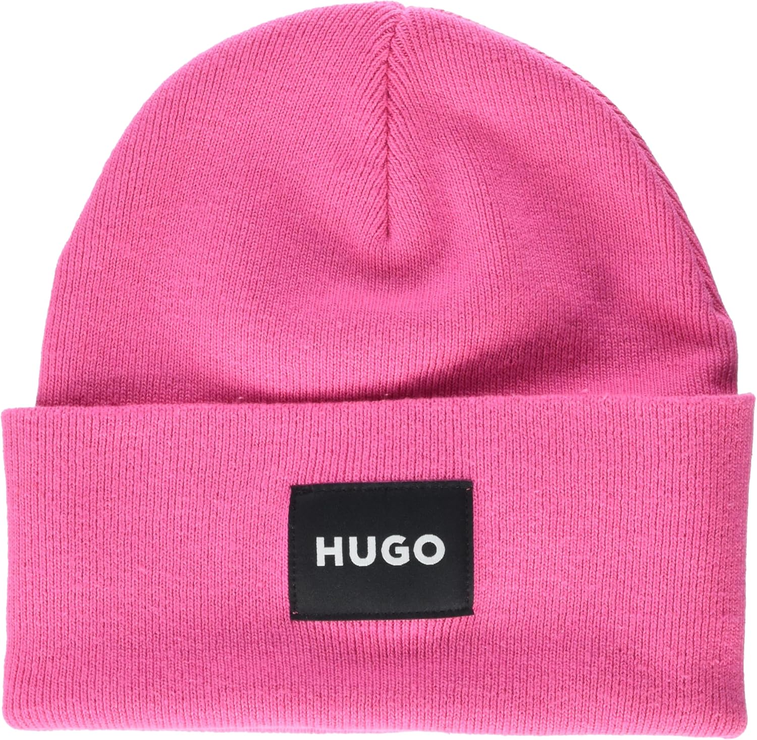 

HUGO мужская шапка-бини с квадратным логотипом из хлопковой смеси, Pink Carnation