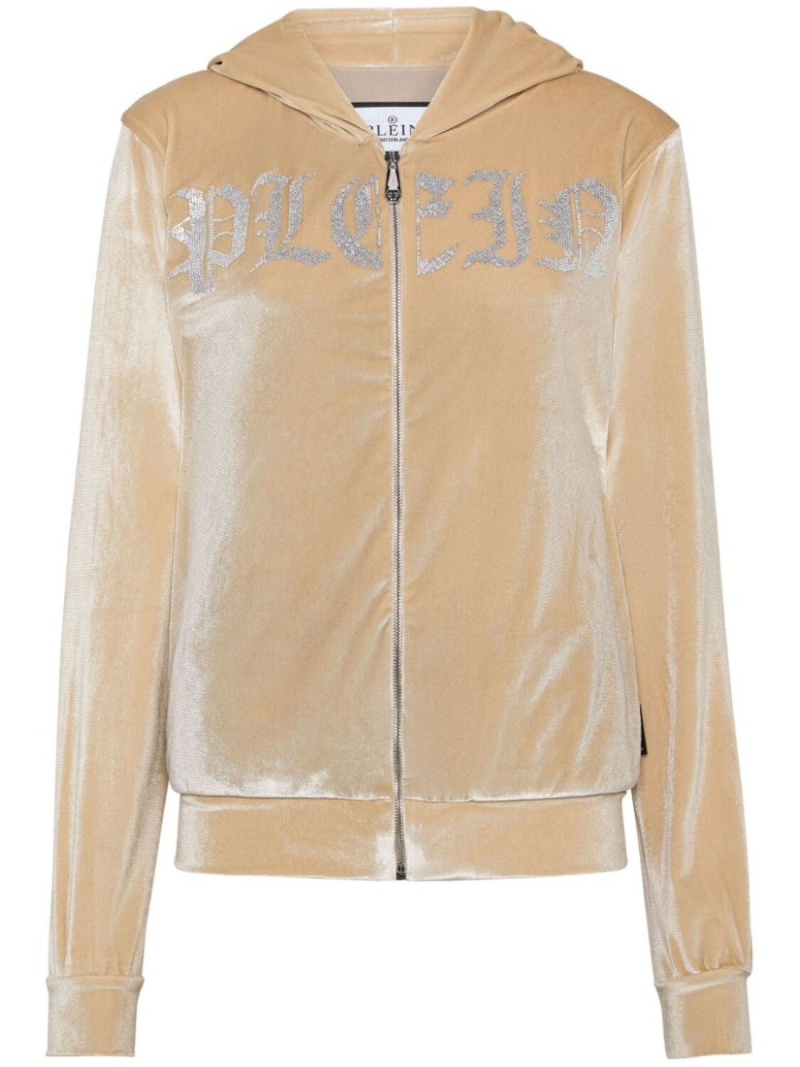 

Philipp Plein велюровое худи Gothic Plein, нейтральный цвет