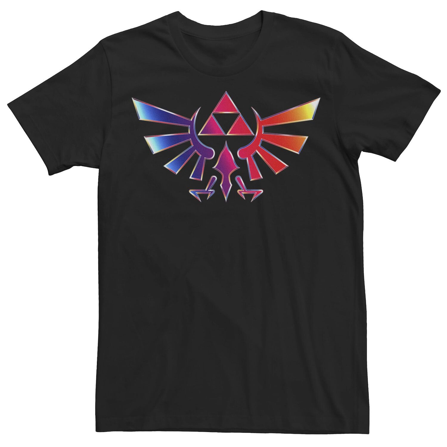 

Мужская футболка Zelda Pride Hylian Crest с радужным градиентным заполнением Licensed Character