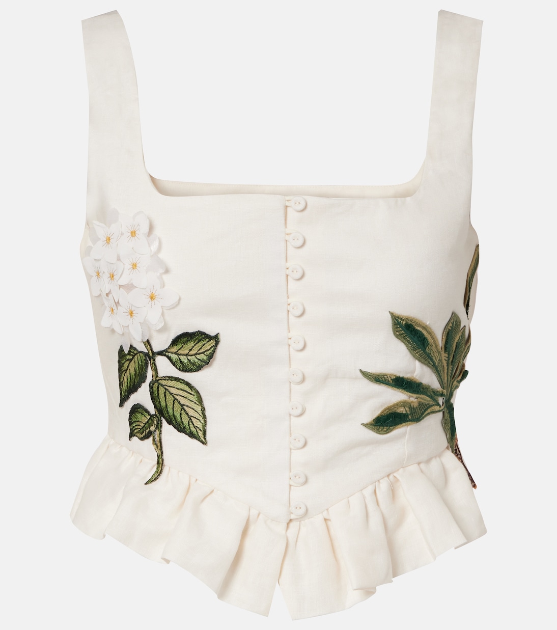 

Короткий топ из льна с аппликацией Eslabón Wild Agua by Agua Bendita, Wild