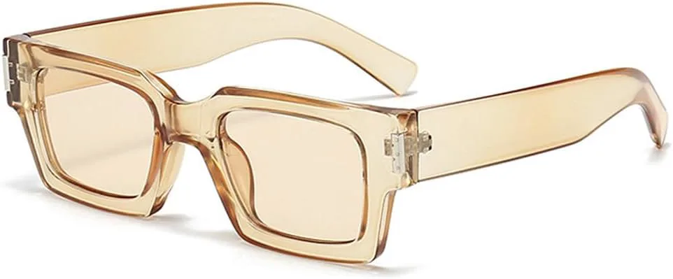 

Модные солнцезащитные очки для женщин, квадратные, оливково-зеленые, с защитой от УФ-излучения UV400, ретро, ​​модные солнцезащитные очки для мужчин WNCKSQ, Champagne